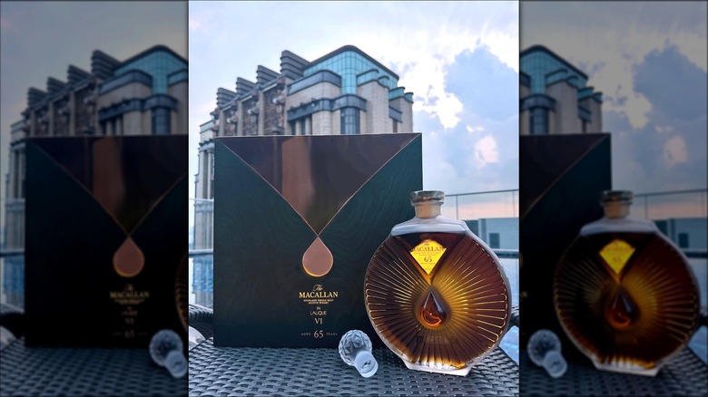Bottle of Macallan 65 Year Lalique Single Malt Scotch
