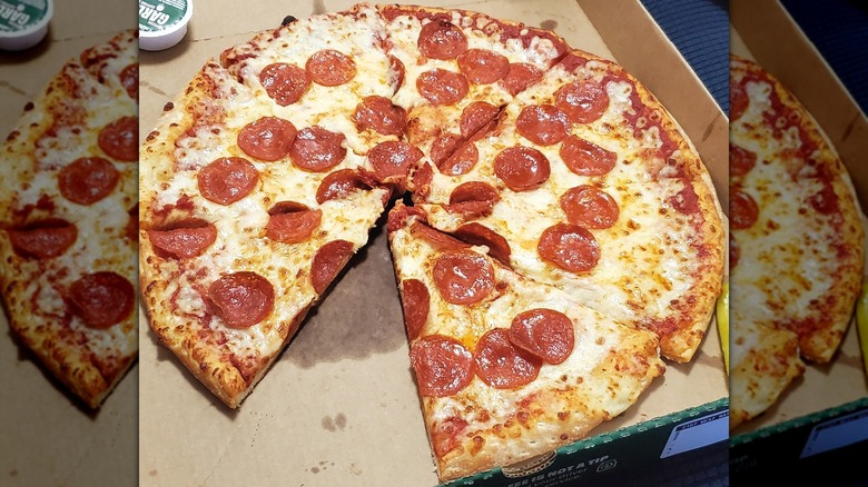 New York inspired pepperoni pizza