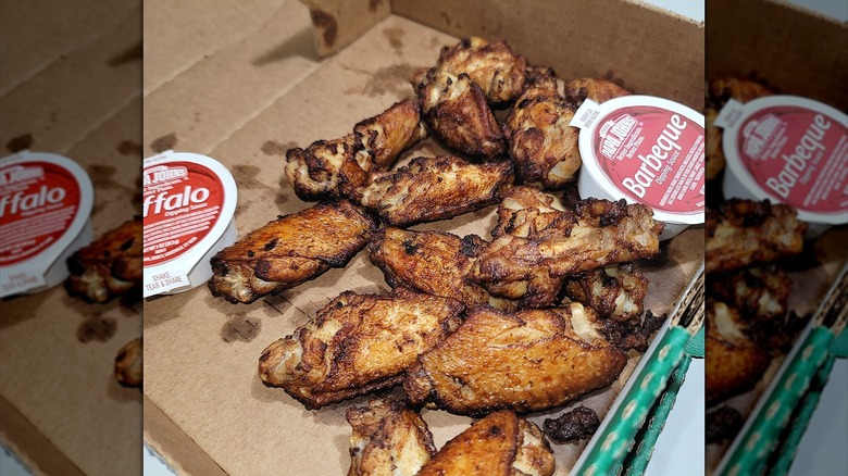 Fast food chicken wings in box