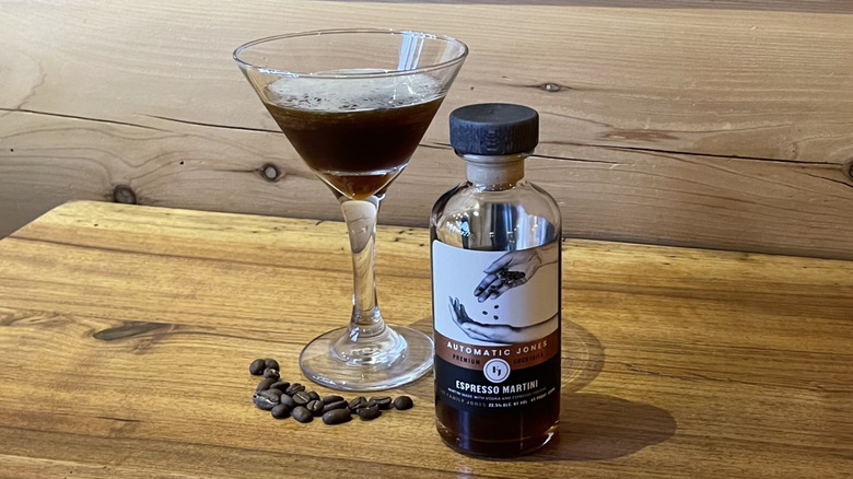 An Automatic Jones espresso martini poured into a martini glass