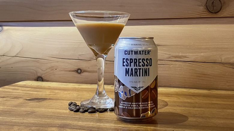 A Cutwater espresso martini poured into a martini glass