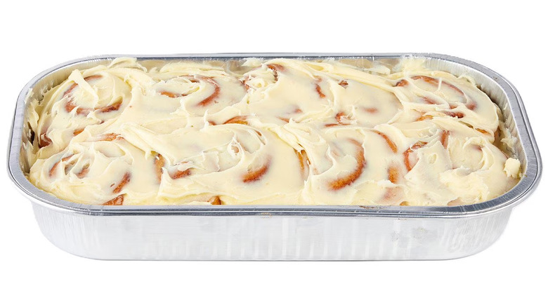 A tray of Member's Mark Iced Cinnamon Rolls