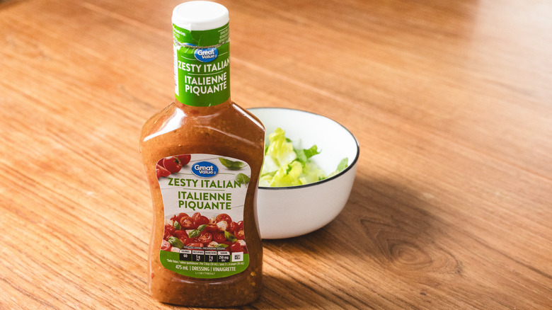 zesty italian dressing with lettuce bowl