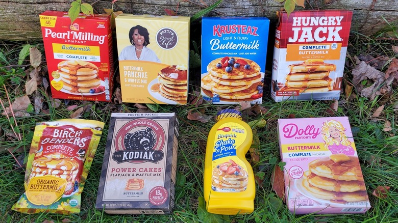 Complete buttermilk pancake mixes from eight store brands