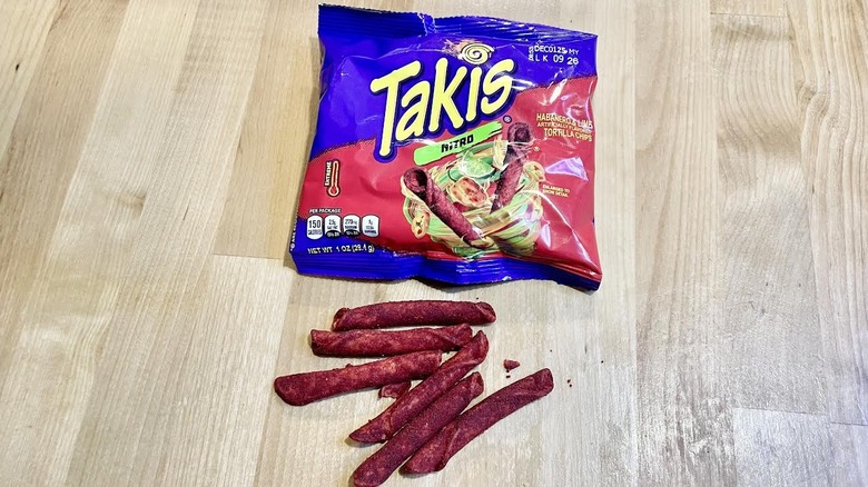 Bag of Takis Nitro with chips alongside