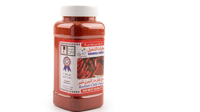 A bottle of Kashmiri chilli powder