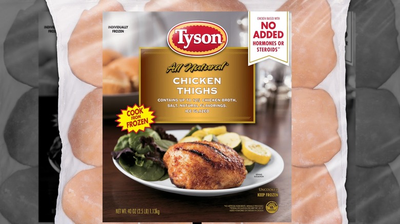 Official artwork of the Tyson Chicken Thighs package