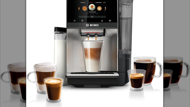 Bosch espresso machine with cups