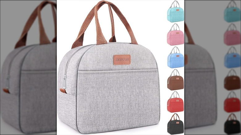 Lunch box with brown handle