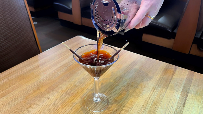 The Espres-So Happy Martini from Applebee's in a martini glass