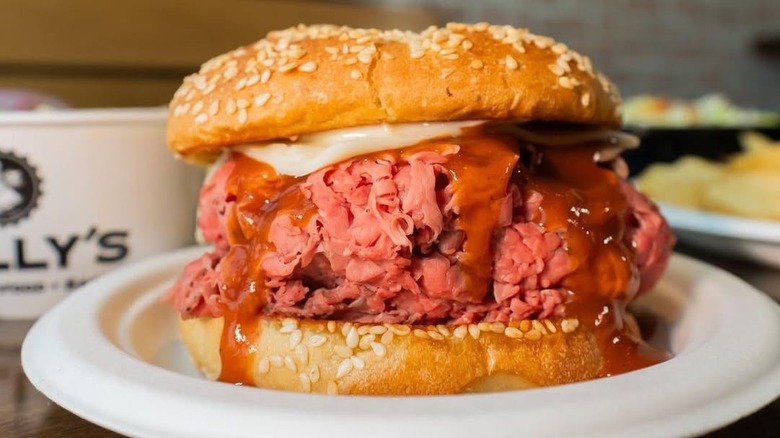 A roast beef sandwich from Kelly's Roast Beef