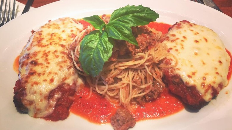 A plate of chicken Parmesan at Biaggi's Ristorante Italiano