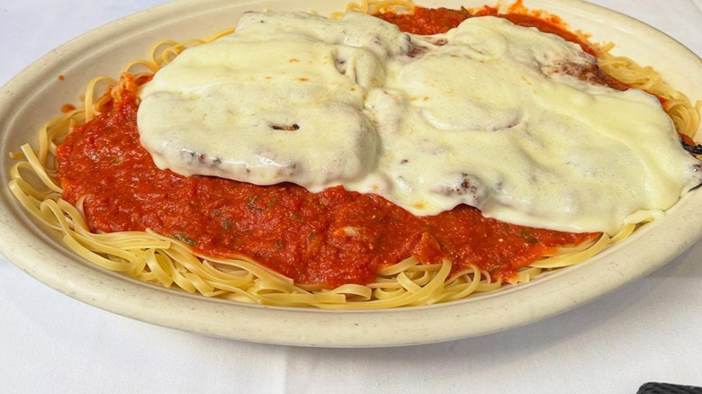 A plate of chicken Parmesan at Carmine's