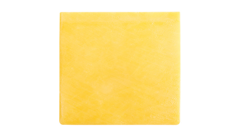 a square slice of American cheese