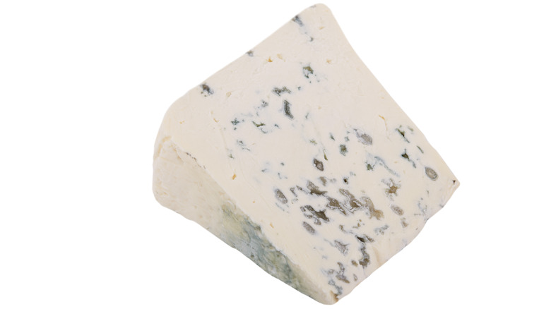 a slice of blue cheese