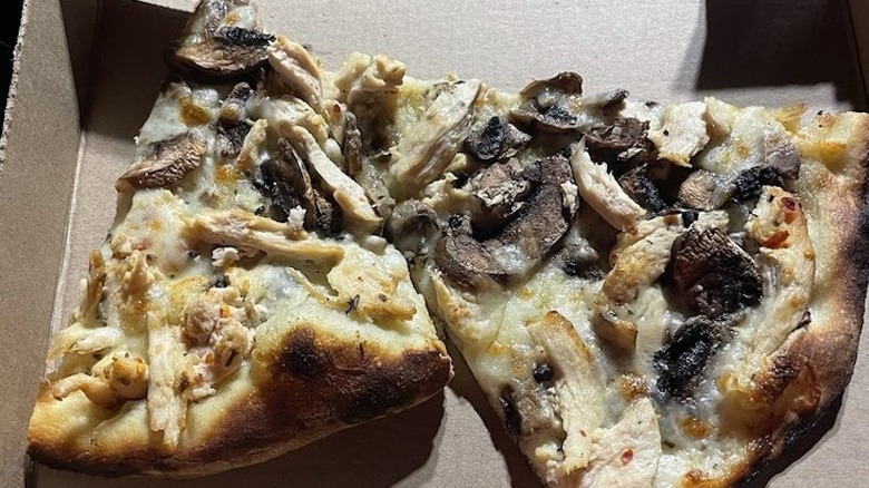 Two pieces of pizza from at Bertucci's