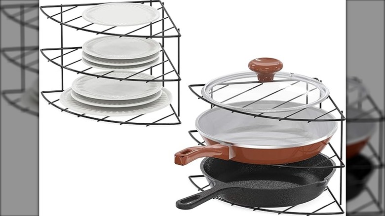 DecoBros 3-Tier Counter and Cabinet Corner Shelf Organizer