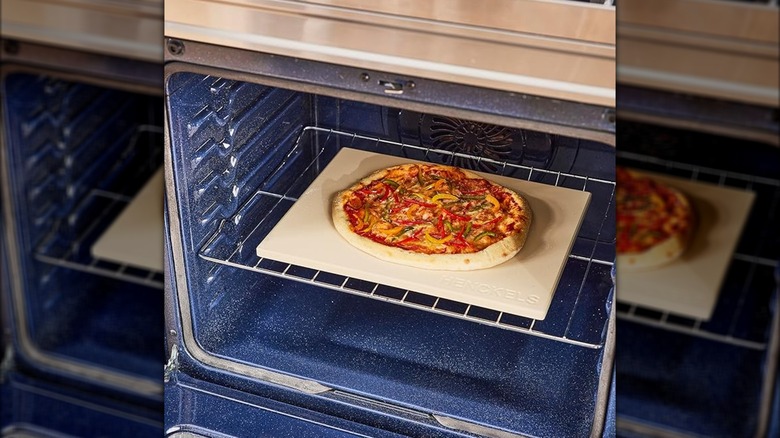 Henckels barbecue pizza stone in an oven