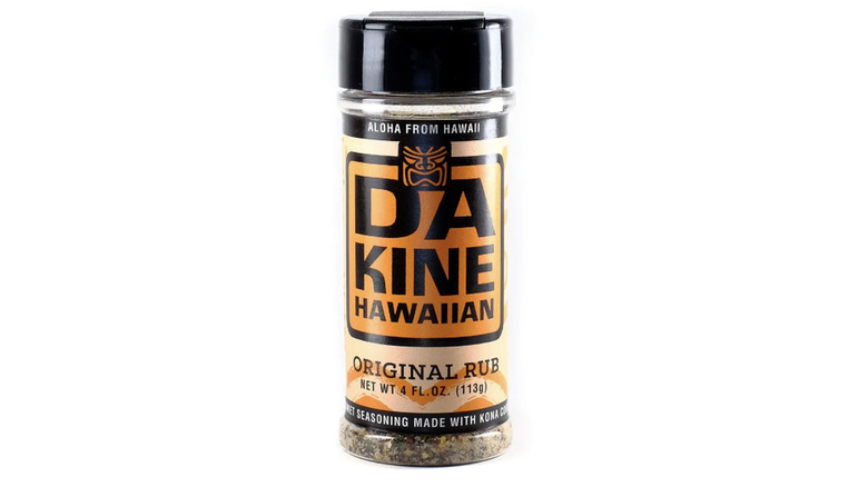a shaker of De Kine Hawaiian Orginial Rub on a white background