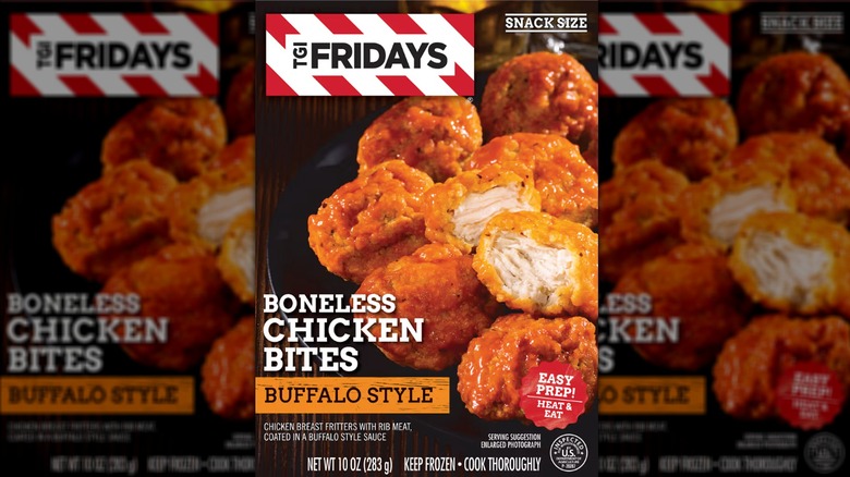 Package of TGI Fridays Boneless Chicken Bites Buffalo Style