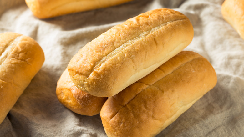 Italian bread loaves on linen