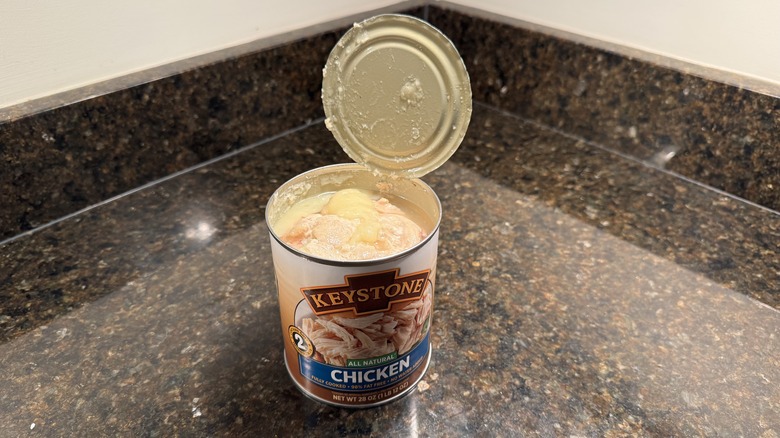 Keystone chicken can on countertop