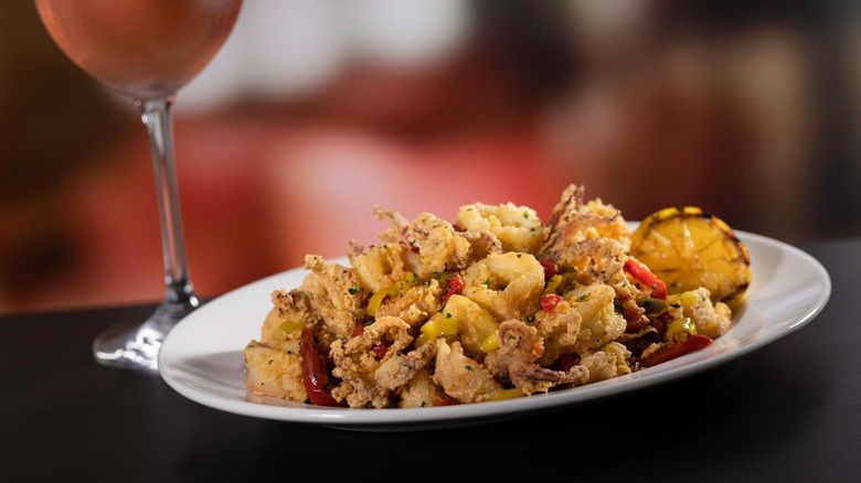 A plate of Pan Fried Calamari with Hot Cherry Peppers at The Capital Grille