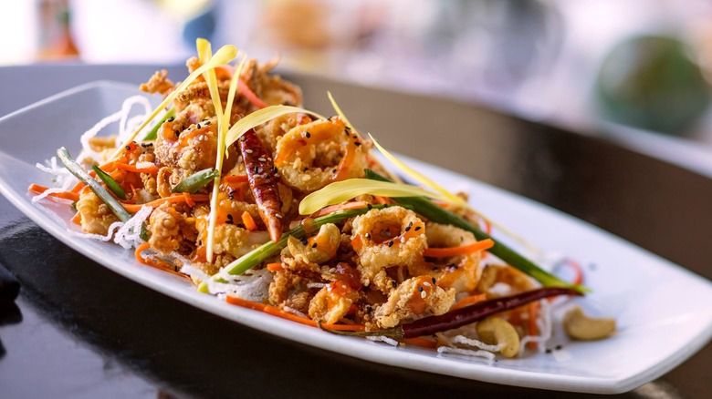 A plate of Point Judith Calamari at Eddie V's