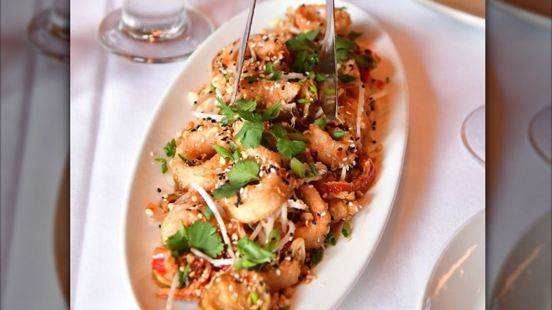 A plate of Shanghai-style Fried Calamari at Del Frisco's Double Eagle Steakhouse