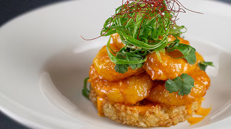A plate of Firecracker Shrimp at Yard House