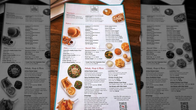 Chick-fil-A menu on a table