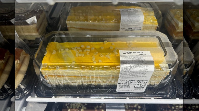 Costco Peaches and Cream Bar Cake