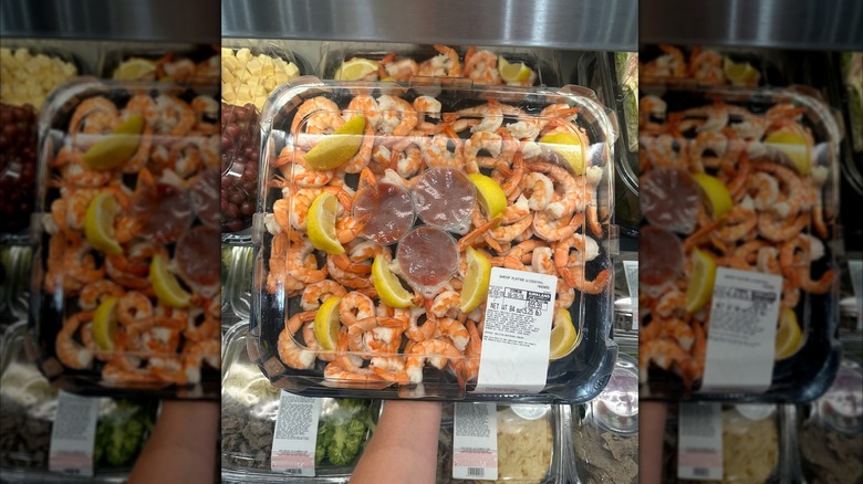 Tray of shrimp cocktail