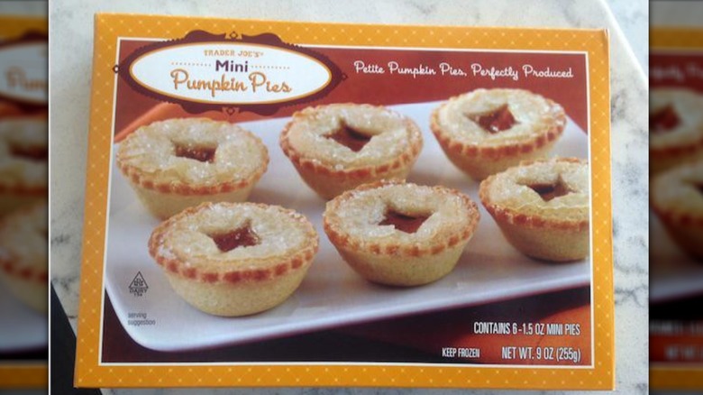 A box of Trader Joe's Mini Pumpkin Pies