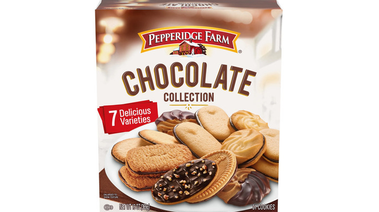 A box of Pepperidge Farm cookies on a white background