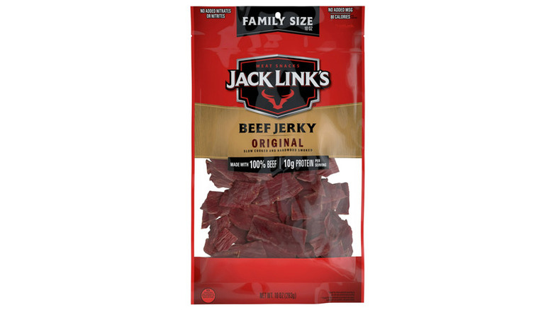 a package of Jack Link's beef jerky on a white background