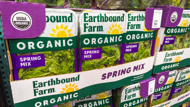 A case of organic spring mix from Costco