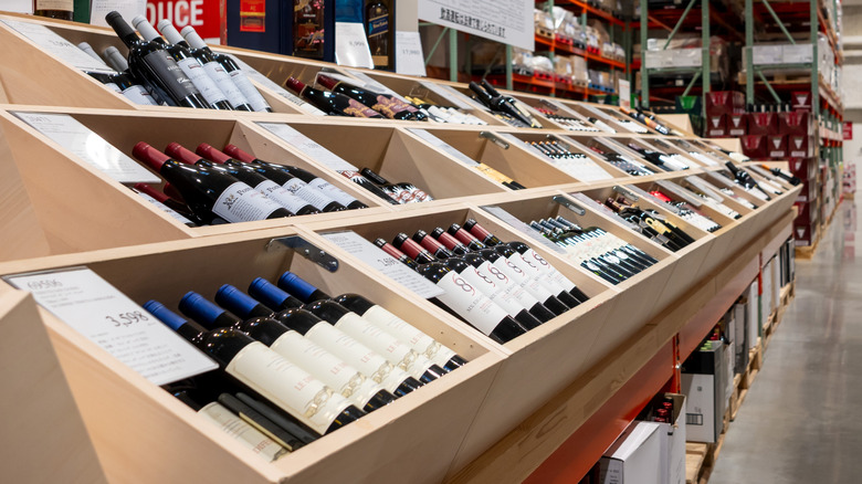 Costco's signature wine display with international options
