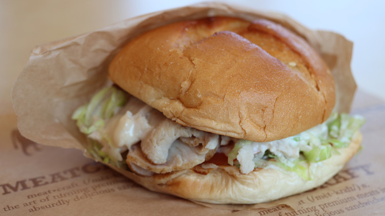 Close-up of a sandwich at an Arby's restaurant
