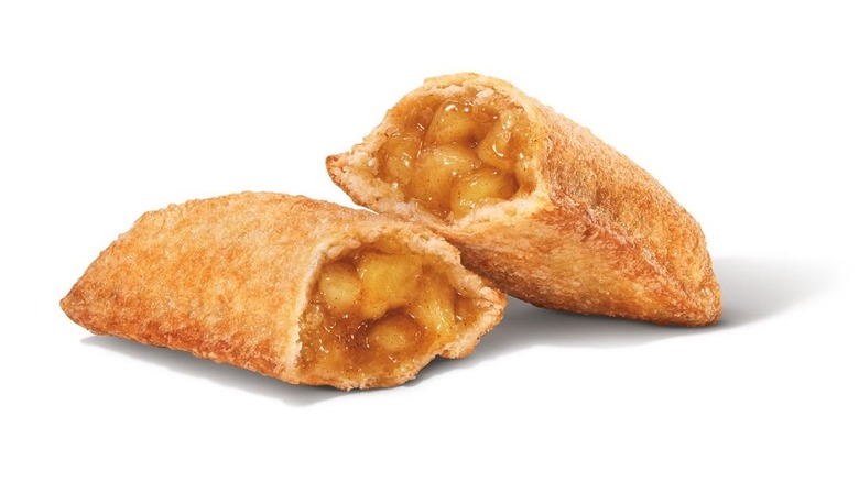 Burger King apple pie cut in half