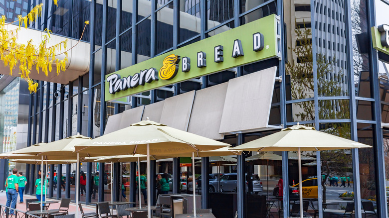 Exterior of Panera during the day