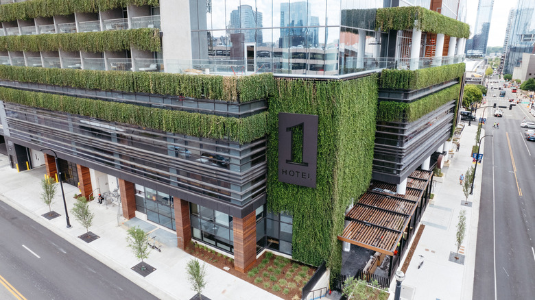 Ivy-covered exterior of 1 Hotel Nashville
