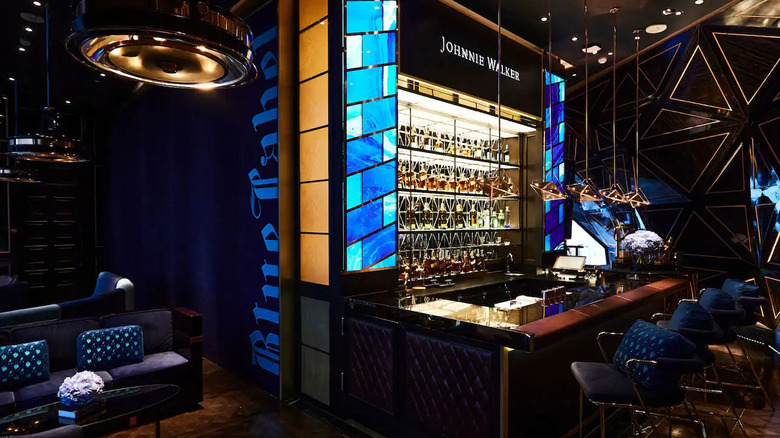 Dark bar with Johnnie Walker branding