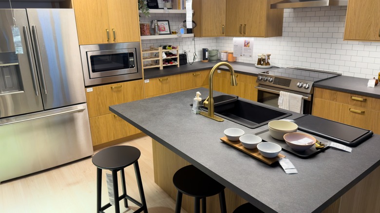 Modern Ikea kitchen with several accessories on display