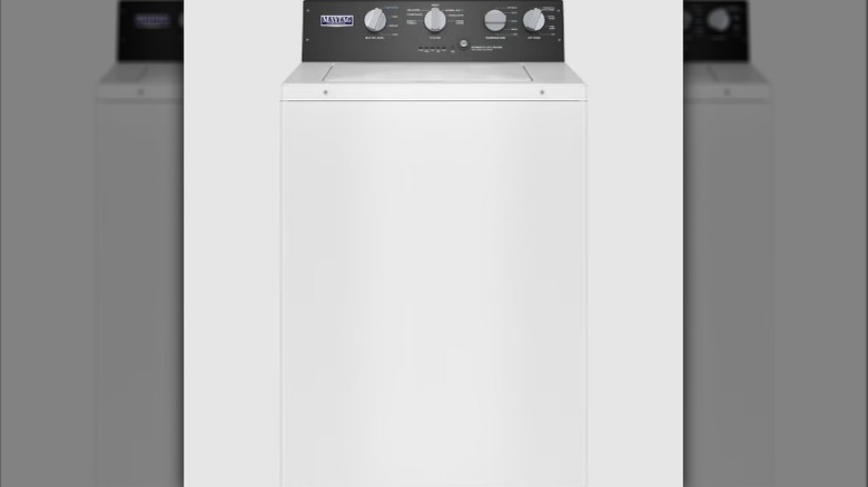 The Maytag Electric Commercial Grade Residential Washer in white.
