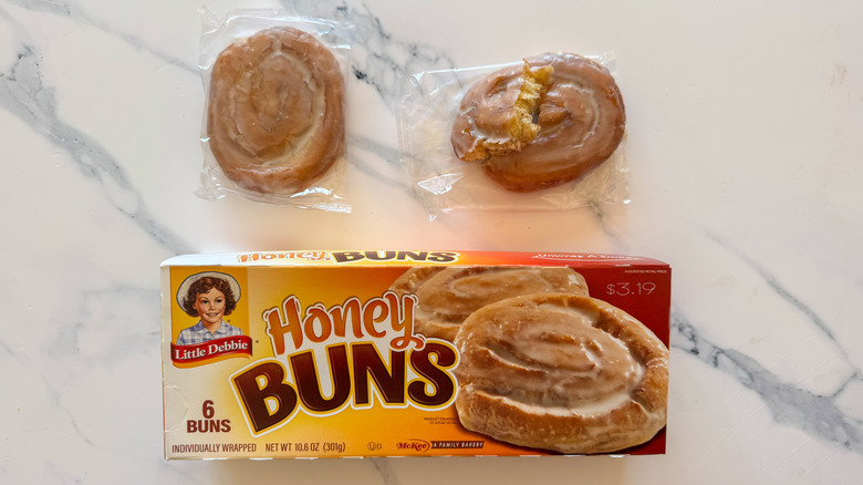 Honey Buns on marble surface