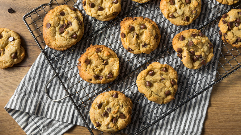Chocolate chip cookies done baking