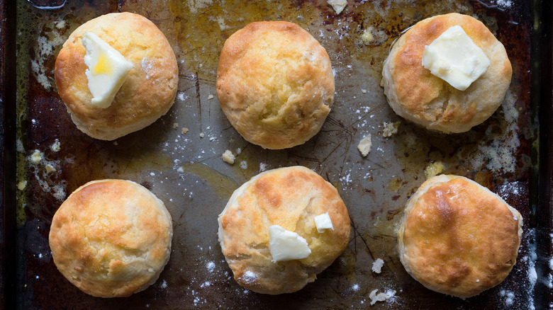 6 biscuits on table