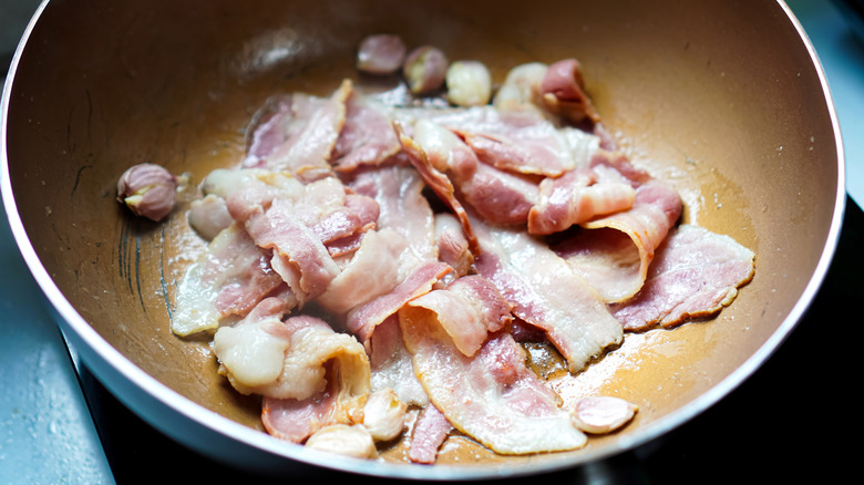 Bacon fat in a pan