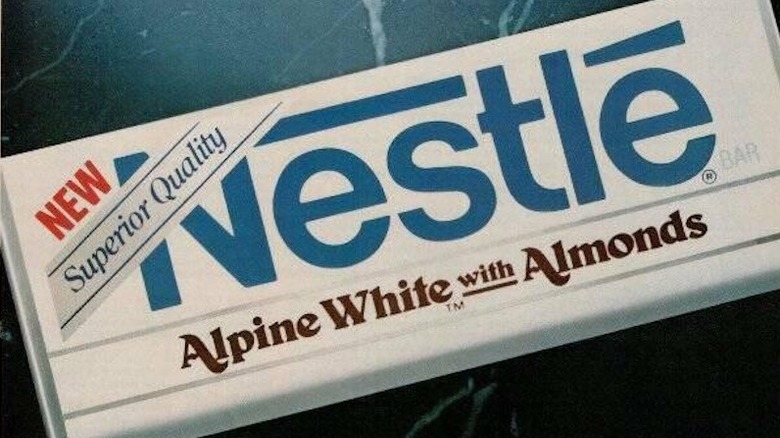 A Nestlé Alpine White chocolate bar